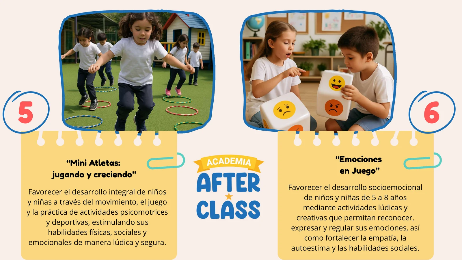 Talleres: Mini Atletas jugando y creciendo · Emociones en Juego.